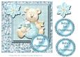 8x8 Baby Boys's First Christmas Card with Bear and Decoupage