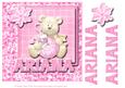 8x8 Baby's Christmas Name Card Ariana with Decoupage