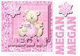 8x8 Baby Girl's First Christmas Name Card Megan