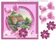 8x8 Country Cottage with Bows and Floral Decoupage