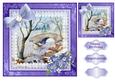 8x8 Waterfall with Bridge. Decoupage with Sentiments