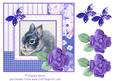 8x8 Cute Rabbit with Roses and Butterflies Decoupage