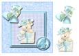 8x8blue Birthday Bear 4th Birthday Decoupage Topper