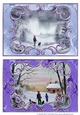 2 A5 card toppers MIsty Snow and Home for tea