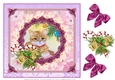 8x8 Christmas Cat card topper with decoupage