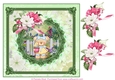 8x8 Cute Gardener card topper with decoupage