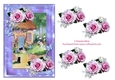 Cottage and Cats, card topper with floral decoupage