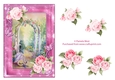 Archway with Roses, card topper with floral decoupage