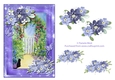 Cat by the archway, card topper with floral decoupage