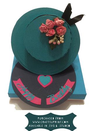 3D Easel Card Hat Round