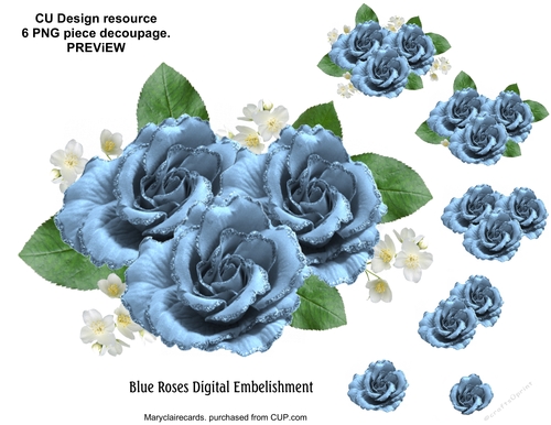 Blue Roses Decoupage
