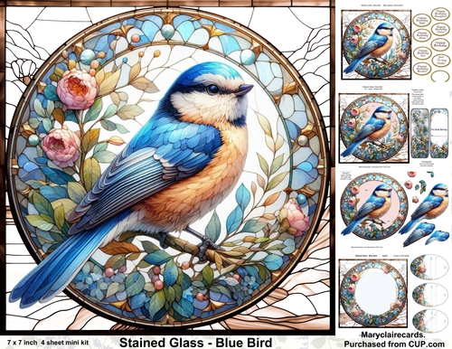 Stained Glass-Blue Bird