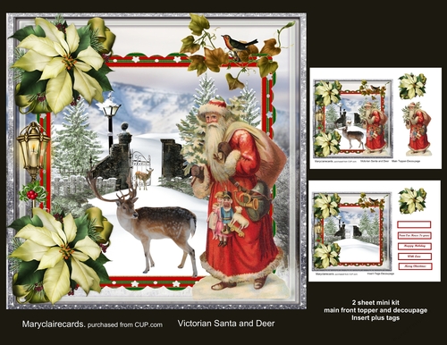Victorian Santa and Deer mini kit