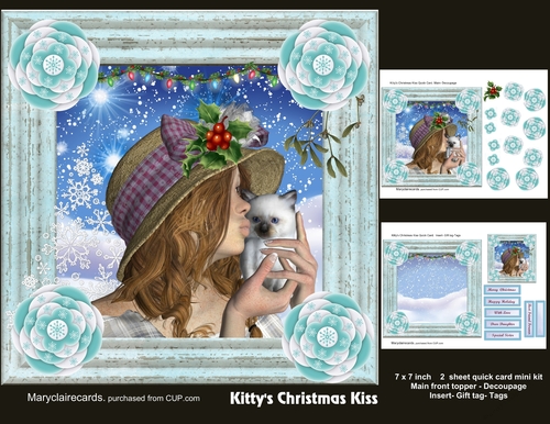 Kittys Christmas Kiss quick card mini kit
