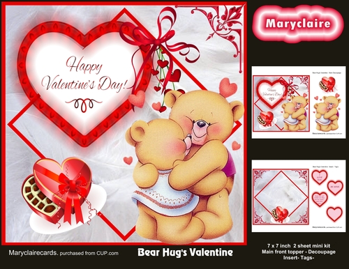 Bear Hugs Valentine mini kit.