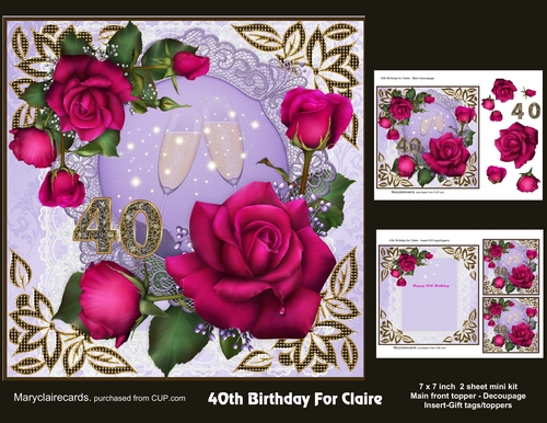 40th Birthday For Claire mini kit