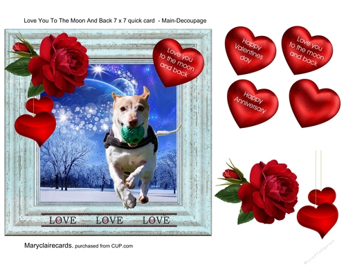 Love You to the Moon and Back 7 x 7 quick card