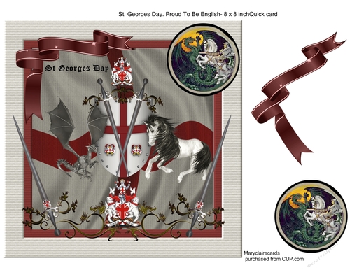 St. Georges day. Proud To Be English quick card