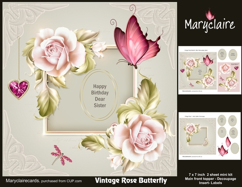 Vintage Rose Butterfly mini kit