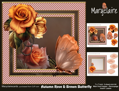 Autumn Rose & Brown Butterfly mini kit