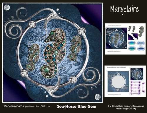 Sea-Horse Blue Gems mini kit