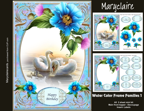 Water Color Frame Families 1 mini kit