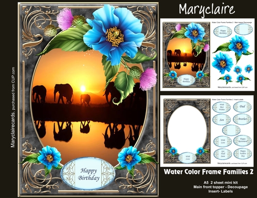 Water Color Frame Families 2 mini kit