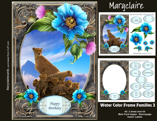 Water Color Frame Families 3 mini kit