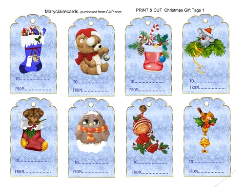 Print & Cut Christmas Tags