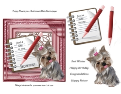 Puppy Thank You - Quick Card 6 x 6