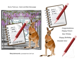 Kangaroo Thank you quick card
