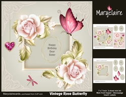 Vintage Rose Butterfly mini kit