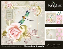 Vintage Rose Dragonfly mini kit