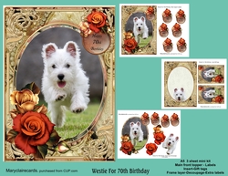Westie For 70th Birthday mini kit