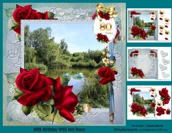 80th Birthday With Red Roses