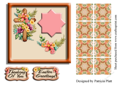 Easter Wooden Cross Teabag topper Tile #5
