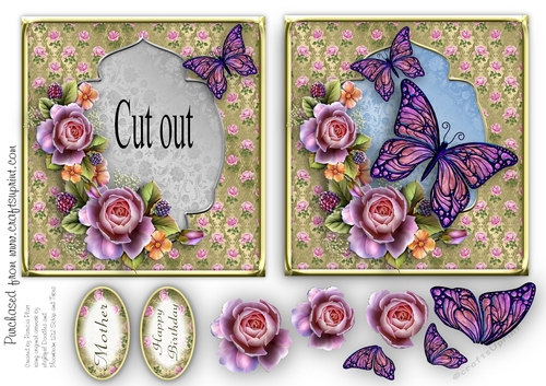 Butterflies and Roses Apeture Card 