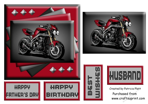 Motorcycle #2 6x6 quick topper for Fathers day or Birthday