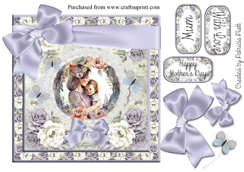 Mother and Baby Mothers day card or Birthday