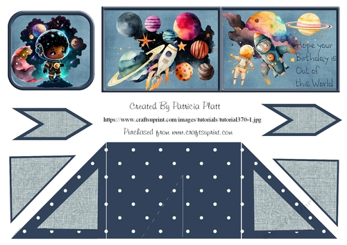 Space Birthday #1 Criss Cross Card