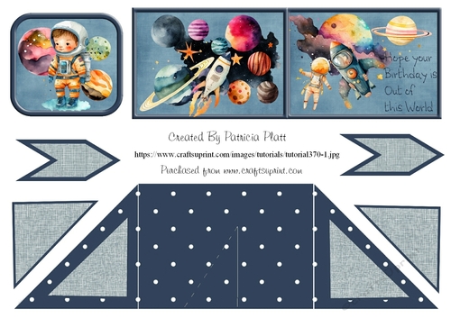 Space Birthday #2 Criss Cross Card