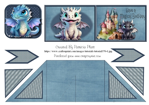 Magical Dragon Birthday Criss Cross Card