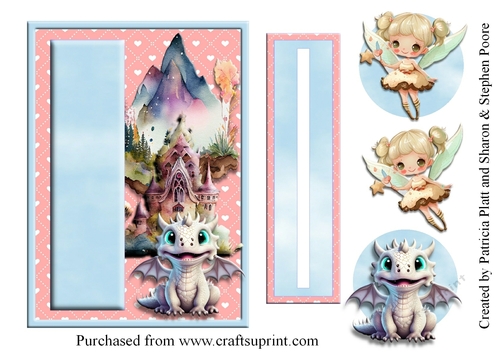 Magical Fairy and Dragon Slider Card