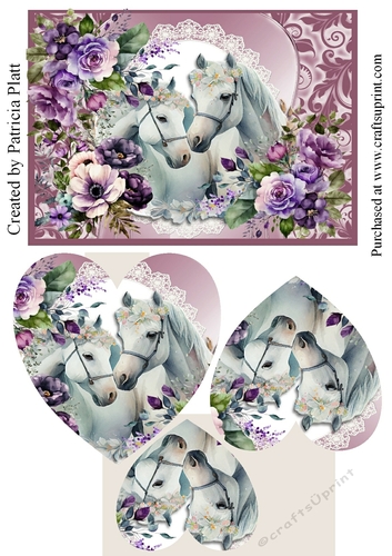Heart Pyramid Anniversary Horses 5x7 topper