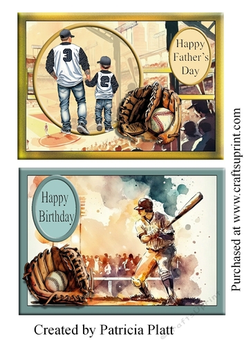 Baseball 5x7 quick cut toppers for Birthday and Fathers Day