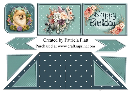 Happy Birthday Pomeranian Criss Cross Card