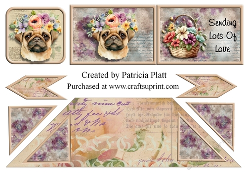 Sending Love Pug Criss Cross Card