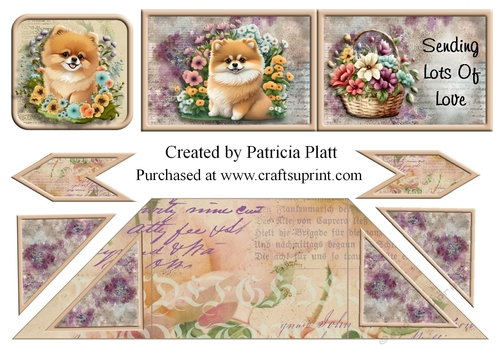 Sending Love Pomeranian Criss Cross Card