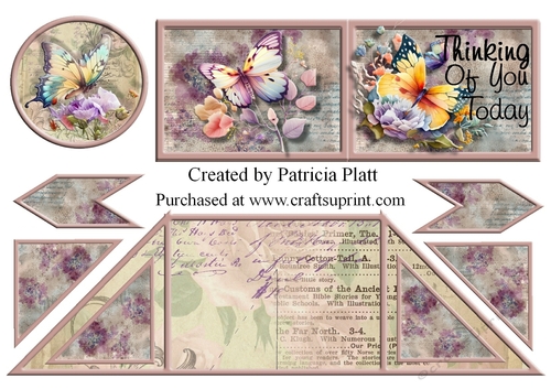 Thinking of You Butterflys Criss Cross Card