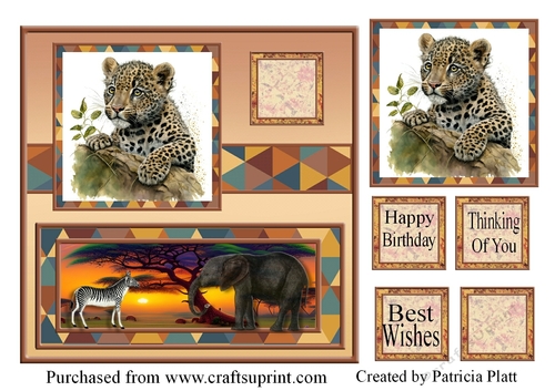 African Baby Leopard 7x7 Square Topper